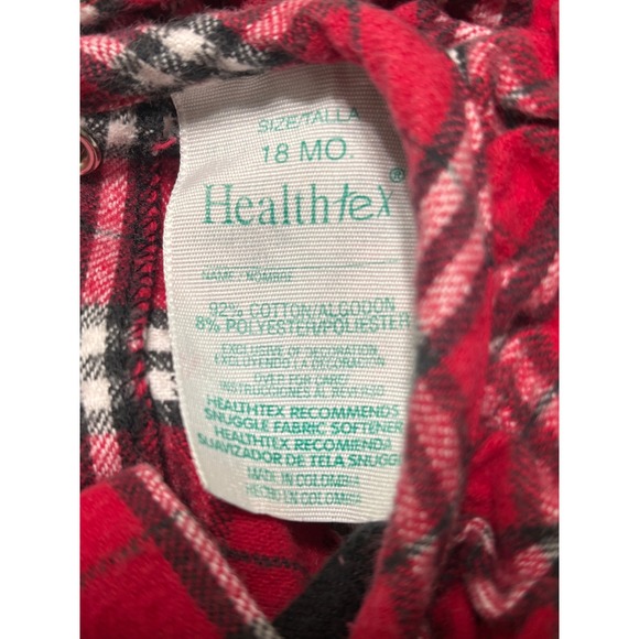 Vintage Healthtex Baby Romper Rocking Horse Plaid Holiday Outfit 18 Months - Picture 4 of 5